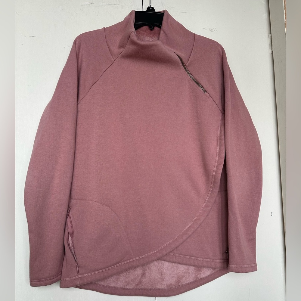 Athleta Cozy Karma Asymmetrical Pullover in Dusty Pink